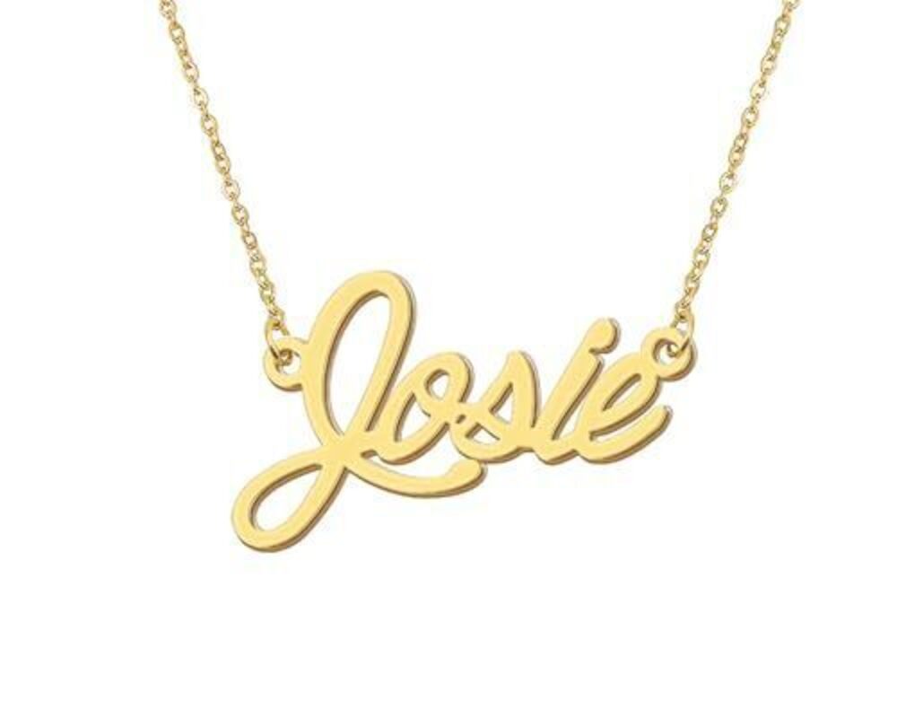 6636 18k Gold Plated Josie Name Necklace Tiny Nameplate Necklaces Stainless